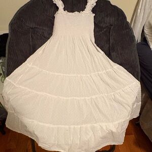 Hill House Cream Ruffle Dress